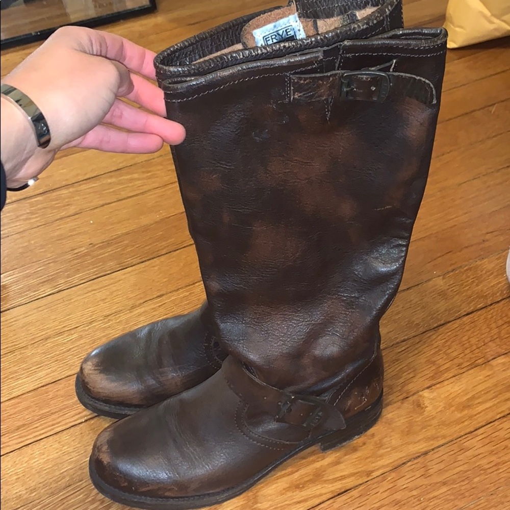 Tall brown Frye boots